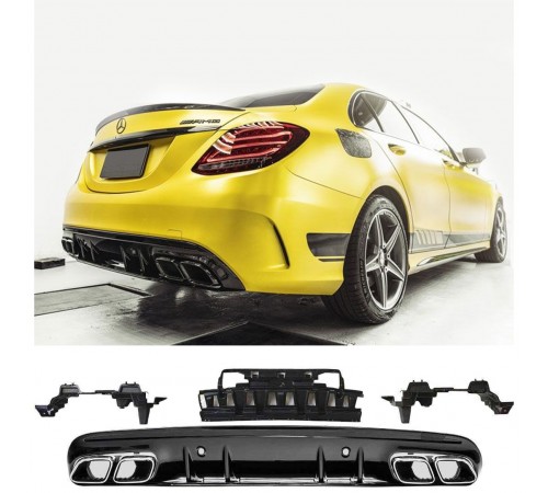 W205 C63 AMG galinis difuzorius 2015-2019